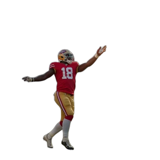 49ers, football, player, tossing transparent PNG cut-out