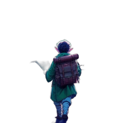 jacket, creature, hat, weapon, concept art, 3d render, watercolor, pixel art transparent PNG cut-out