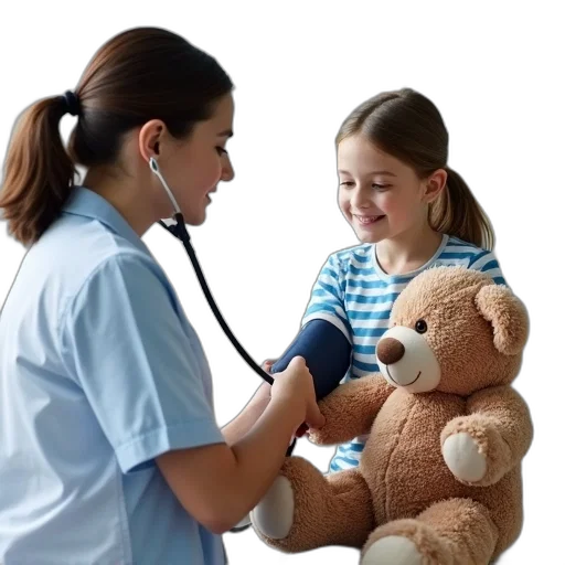 healthcare, professional, white, coat, blue, scrubs, taking, blood transparent PNG cut-out