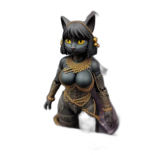 mask, fantasy art, 3d render, concept art, pixel art, dark, anthropomorphic, cat transparent PNG cut-out