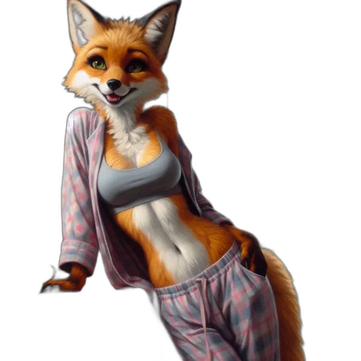 animal, dress, concept art, photorealistic, fantasy art, pixel art, anthropomorphic, fox transparent PNG cut-out