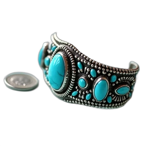 jewelry, crown, shoes, close-up, image, turquoise, silver, bracelet transparent PNG cut-out