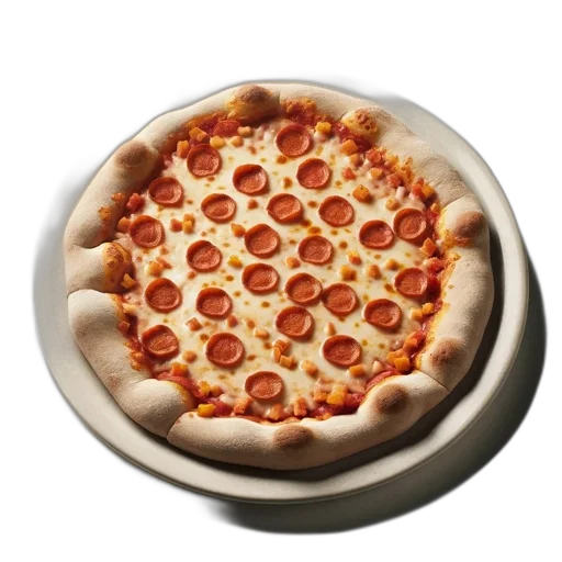 food, weapon, crown, face, 3d render, photorealistic, pizza, thick transparent PNG cut-out
