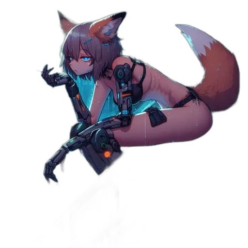 staff, weapon, animal, creature, concept art, cyberpunk, pixel art, fantasy art transparent PNG cut-out