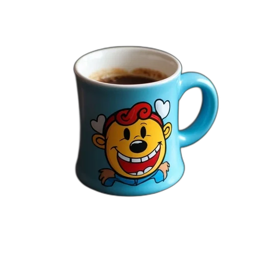 food, crown, 3d render, photorealistic, colorful, mug, cartoon, character transparent PNG cut-out