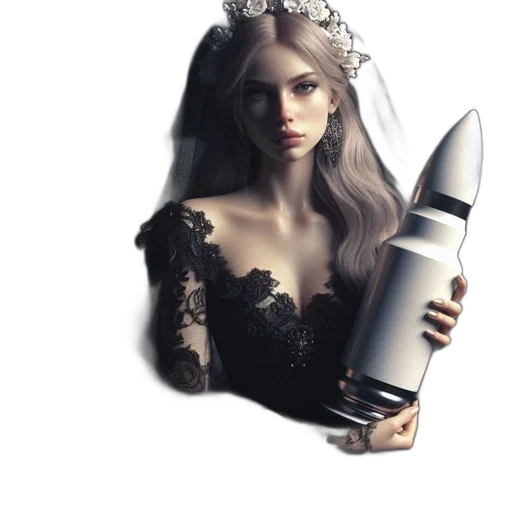 crown, dress, weapon, hair, concept art, fantasy art, photorealistic, 3d render transparent PNG cut-out