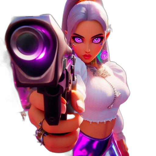 weapon, jacket, staff, concept art, vaporwave, cyberpunk, pixel art, neon lights transparent PNG cut-out