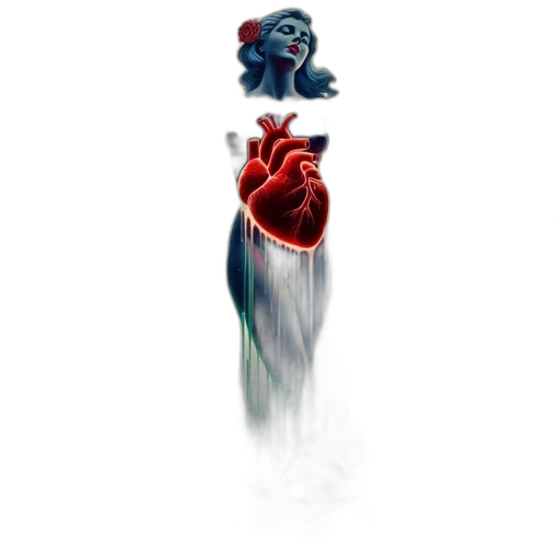 concept art, pixel art, fantasy art, comic book art, ethereal, figure, glowing, heart transparent PNG cut-out