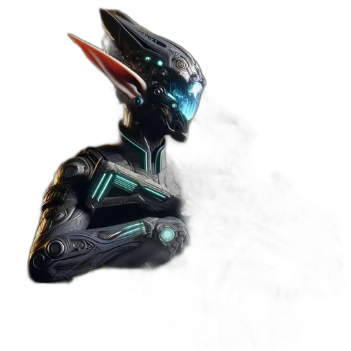 robot, mask, dragon, creature, concept art, fantasy art, 3d render, watercolor transparent PNG cut-out