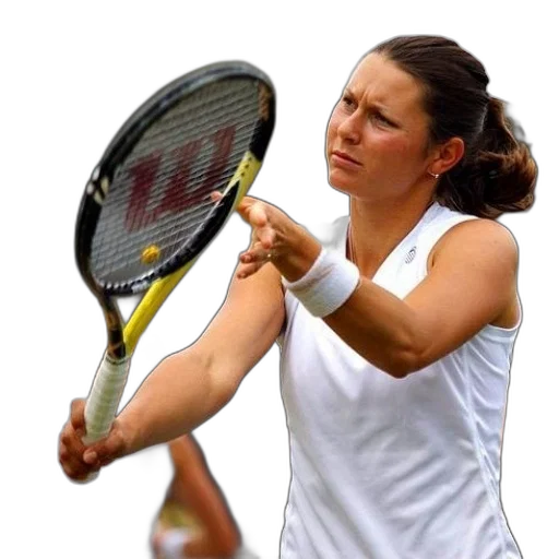 staff, photorealistic, female, tennis, player, white, tank, top transparent PNG cut-out