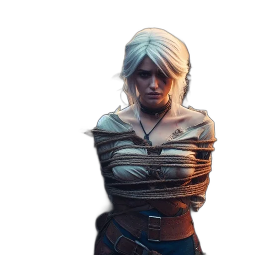 jacket, face, dress, staff, concept art, 3d render, cyberpunk, fantasy art transparent PNG cut-out