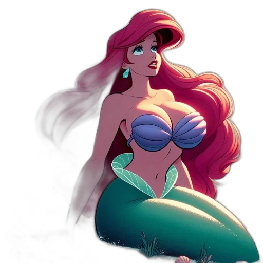 dress, crown, concept art, watercolor, fantasy art, cartoon, underwater, beach transparent PNG cut-out