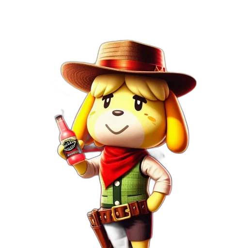 staff, hat, weapon, animal, pixel art, concept art, fantasy art, cartoon transparent PNG cut-out