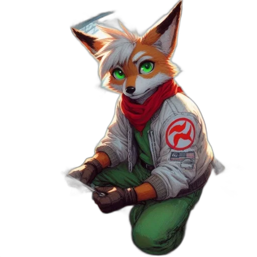 staff, jacket, animal, weapon, concept art, fantasy art, cyberpunk, pixel art transparent PNG cut-out