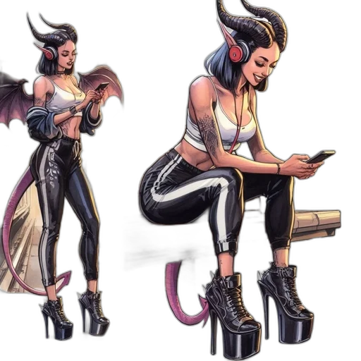 concept art, comic book art, fantasy art, cyberpunk, dark, individual, portrayed, woman transparent PNG cut-out