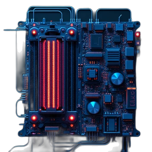 robot, cyberpunk, 3d render, pixel art transparent PNG cut-out