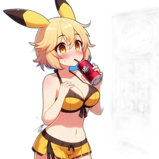 animal, weapon, dress, staff, anime, pixel art, concept art, cartoon transparent PNG cut-out