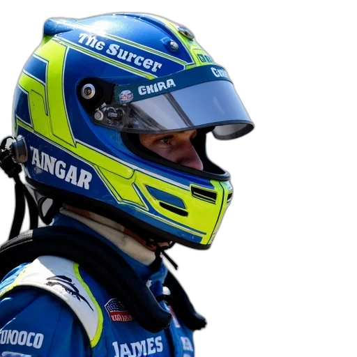 close-up, racing, driver, helmet, number, predominantly, blue, yellow transparent PNG cut-out