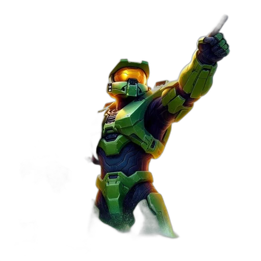 robot, weapon, staff, concept art, 3d render, pixel art, comic book art, outer space transparent PNG cut-out