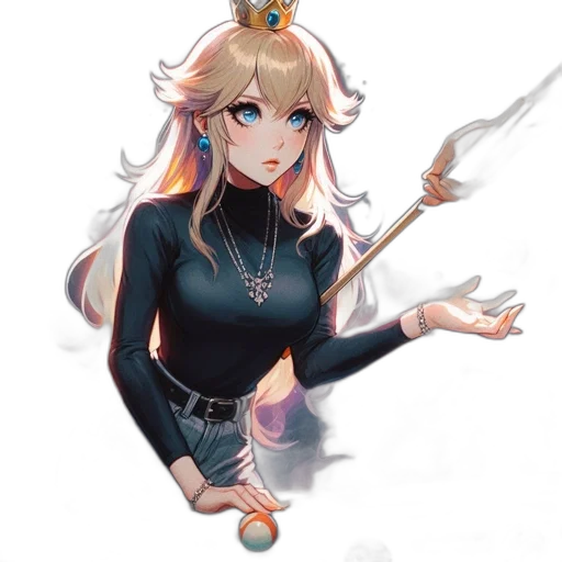 crown, staff, jewelry, dress, anime, concept art, pixel art, fantasy art transparent PNG cut-out