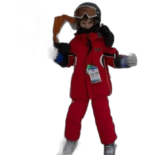 staff, jacket, robot, 3d render, concept art, child, red, ski transparent PNG cut-out