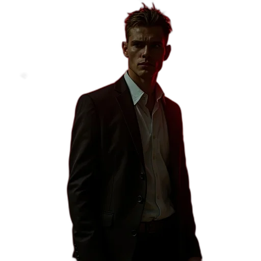 staff, jacket, face, mask, concept art, photorealistic, comic book art, pixel art transparent PNG cut-out