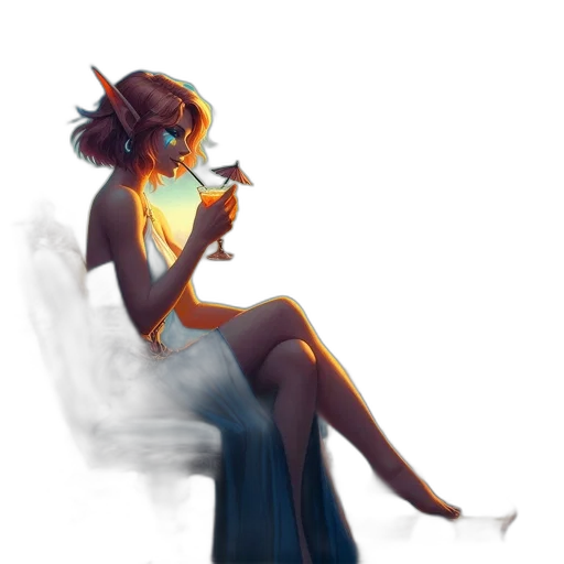 dress, staff, concept art, fantasy art, pixel art, watercolor, neon lights, fire transparent PNG cut-out