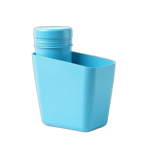 bottle, furniture, 3d render, blue, plastic, container, curved, shape transparent PNG cut-out