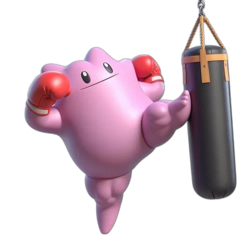 weapon, staff, animal, umbrella, concept art, 3d render, pink, blob-like transparent PNG cut-out