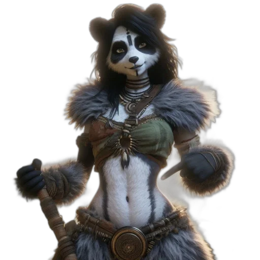 staff, animal, mask, concept art, fantasy art, 3d render, comic book art, earth tones transparent PNG cut-out