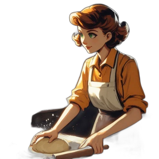 food, shoes, staff, dress, concept art, oil painting, photorealistic, comic book art transparent PNG cut-out