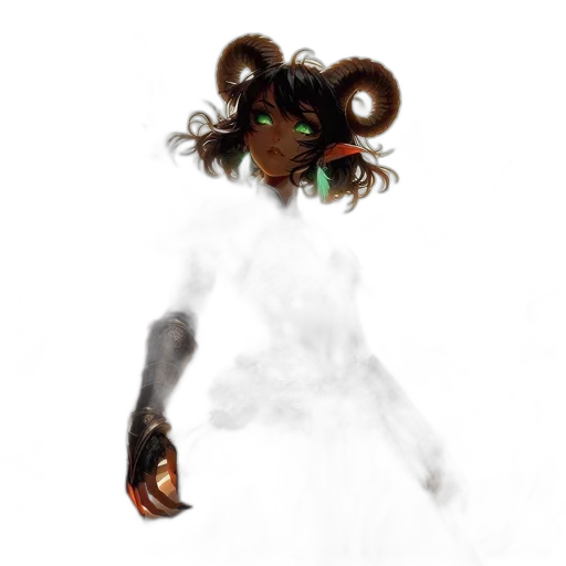 hair, creature, mask, staff transparent PNG cut-out