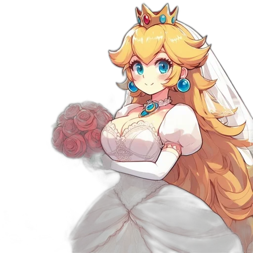 crown, dress, pixel art, concept art, watercolor, anime, golden, monochrome transparent PNG cut-out