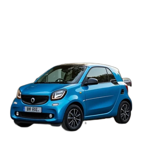 car, blue, compact, parked, side, road transparent PNG cut-out