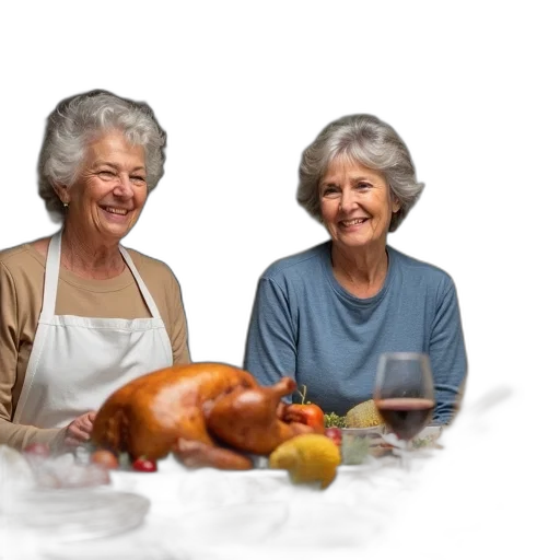 food, family, three, consisting, older, woman, middle-aged, young transparent PNG cut-out