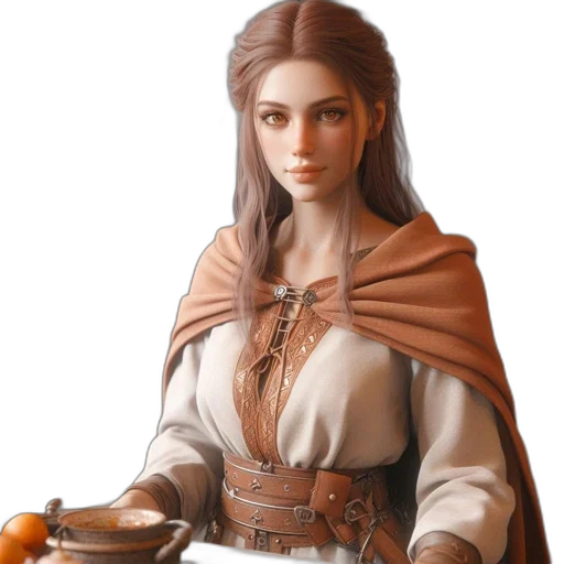 staff, jewelry, dress, fantasy art, concept art, oil painting, photorealistic, earth tones transparent PNG cut-out