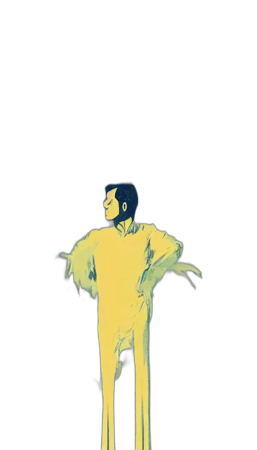 jacket, dress, creature, staff transparent PNG cut-out