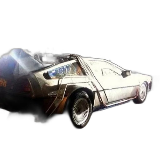 car, weapon, concept art, 3d render, photorealistic, comic book art, delorean, parked transparent PNG cut-out