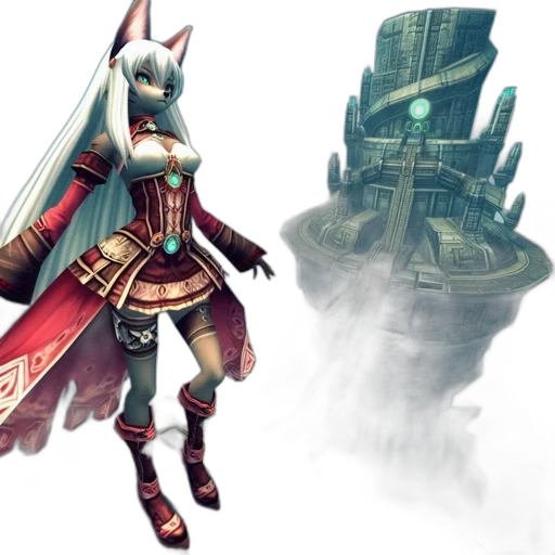 concept art, fantasy art, 3d render, pixel art transparent PNG cut-out