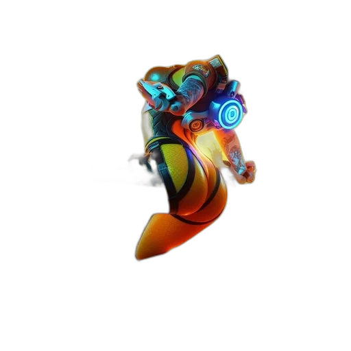 weapon, robot, staff, creature, concept art, 3d render, pixel art, fantasy art transparent PNG cut-out