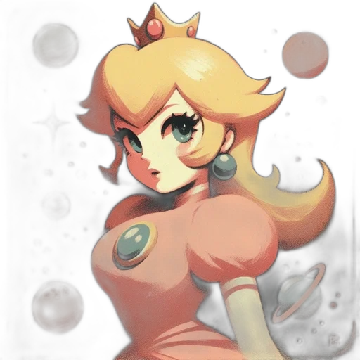 crown, dress, staff, watercolor, concept art, pixel art, fantasy art, underwater transparent PNG cut-out