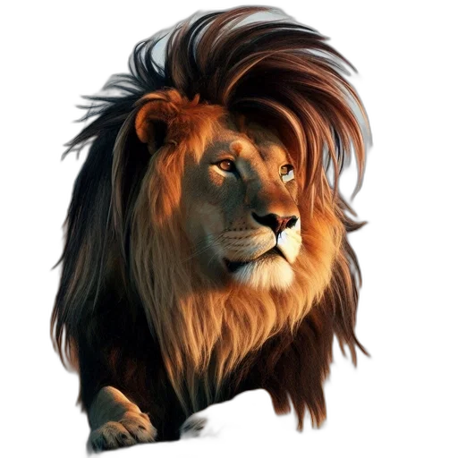 animal, hair, crown, staff, photorealistic, fantasy art, concept art, 3d render transparent PNG cut-out