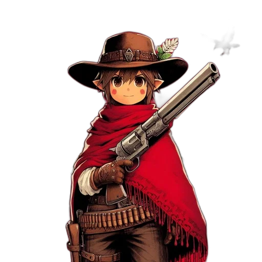 weapon, staff, hat, pixel art, concept art, comic book art, cartoon, anime-styled transparent PNG cut-out