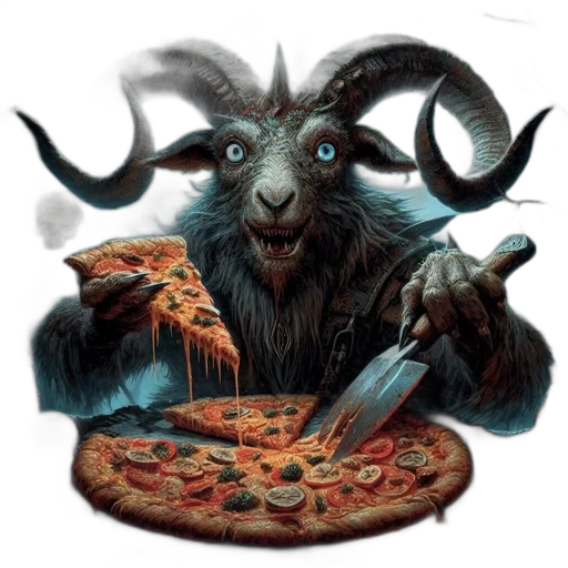 food, animal, dragon, concept art, fantasy art, fantastical, goat-like, creature transparent PNG cut-out