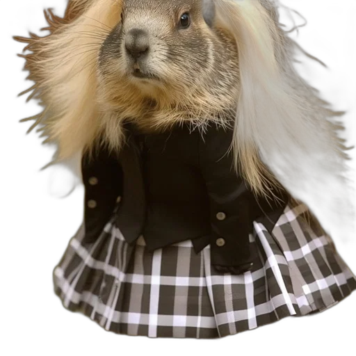 animal, dress, hair, hat, photorealistic, concept art, fashionably, dressed transparent PNG cut-out