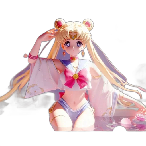 staff, dress, robot, weapon, anime, concept art, 3d render, vaporwave transparent PNG cut-out