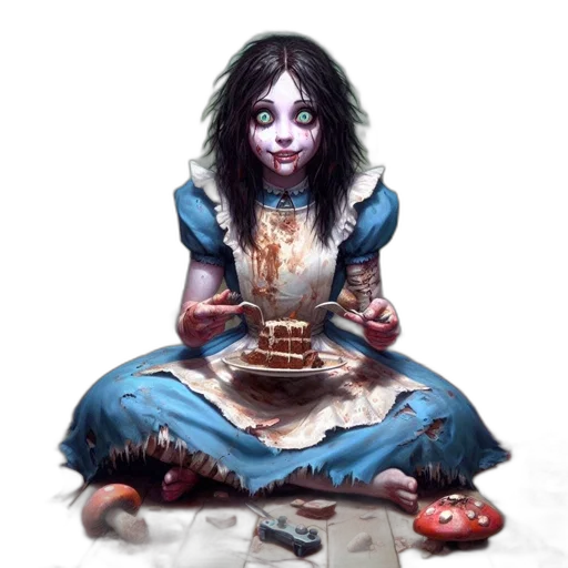 food, concept art, fantasy art, comic book art, pixel art, blue, dark, vintage-styled transparent PNG cut-out