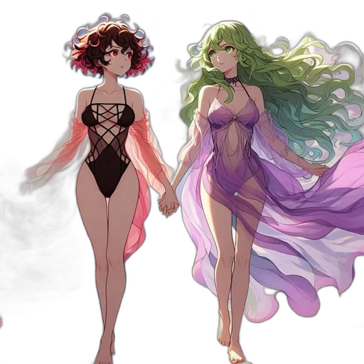 dress, concept art, anime, fantasy art, pixel art, green, colorful, pastel transparent PNG cut-out