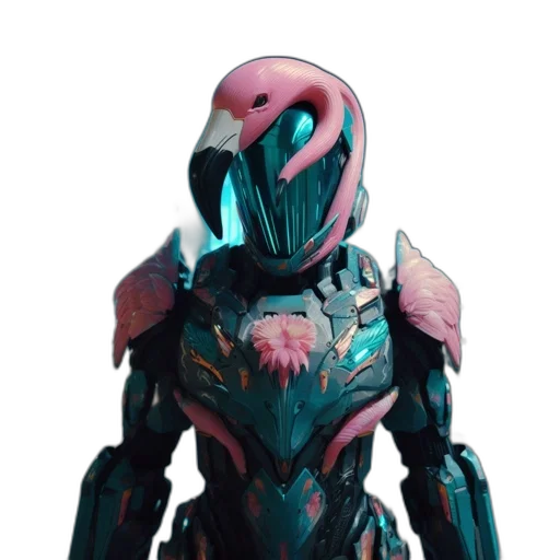 robot, creature, mask, face, concept art, 3d render, cyberpunk, vaporwave transparent PNG cut-out