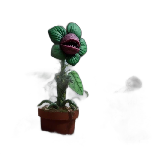 flower, staff, creature, crown, 3d render, concept art, photorealistic, misty transparent PNG cut-out